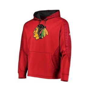 NHL Mens Size Medium Chicago Blackhawks Team Long Sleeve Hoodie Majestic Red